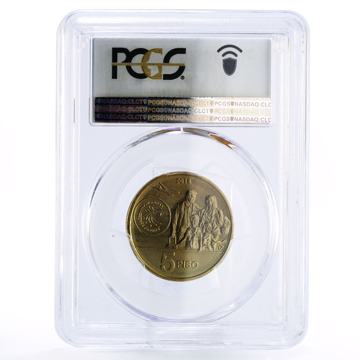 Philippines 5 piso Bagong Bayani Overseas Workers MS66 PCGS NiBrass coin 2014