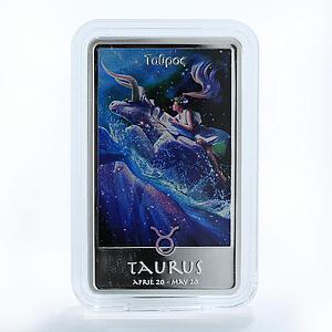 Niue 2 dollars Zodiac Signs series Taurus colored proof silver coin 2012