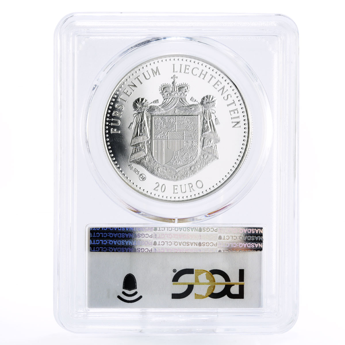 Liechtenstein 20 euro 125 Years of Railroads Train PR68 PCGS silver coin 1997