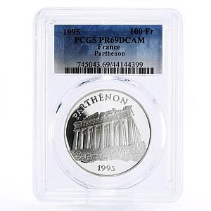 France 100 francs European Heritage Parthenon PR69 PCGS silver coin 1995