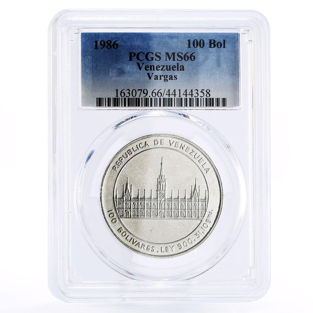 Venezuela 100 bolivares Birthday of Jose Maria Vargas MS66 PCGS silver coin 1986