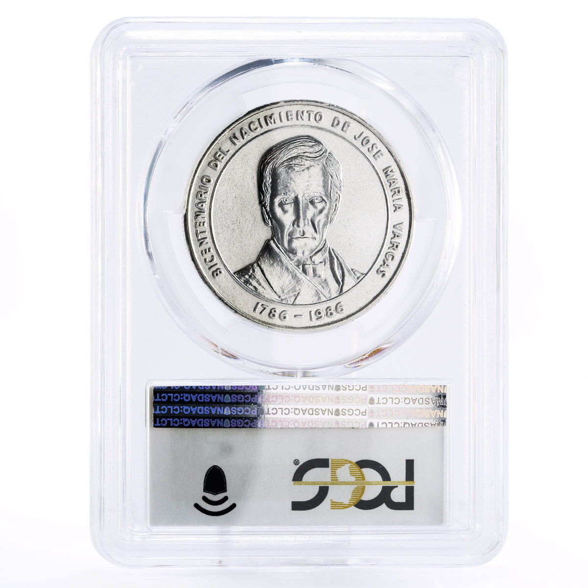 Venezuela 100 bolivares Birthday of Jose Maria Vargas MS66 PCGS silver coin 1986
