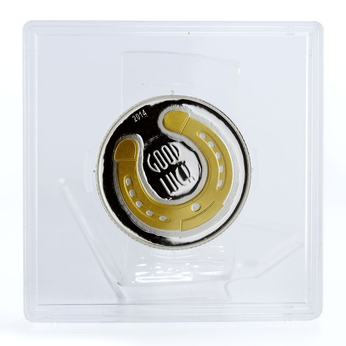 Congo 500 francs Good Luck Horseshoe gilded silver coin 2014