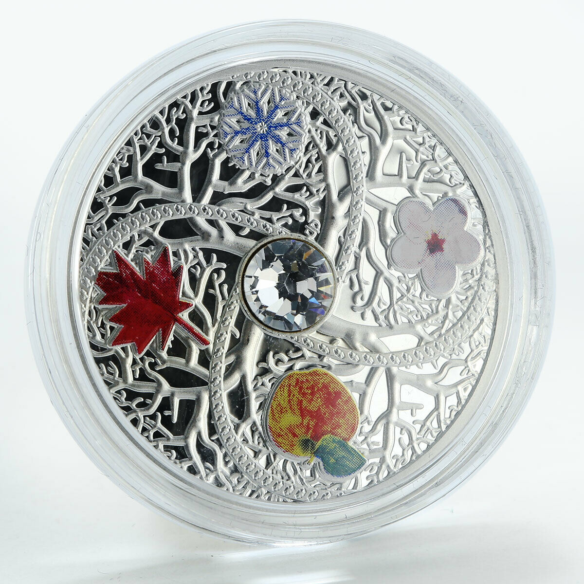 Niue 2 dollars set of 5 coins Four Seasons crystal silver 2013