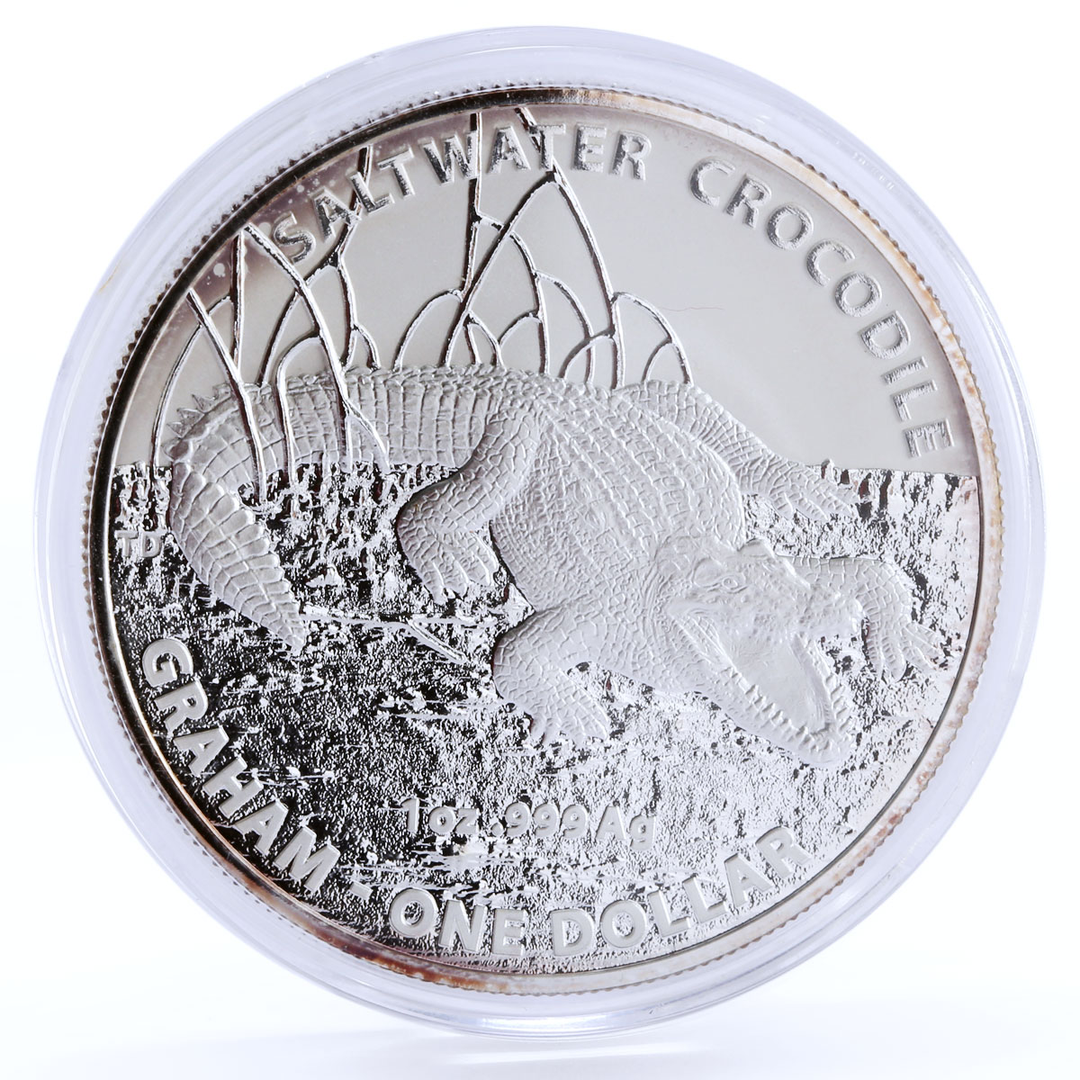 Australia 1 dollar Endangered Wildlife Saltwater Crocodile silver coin 2014