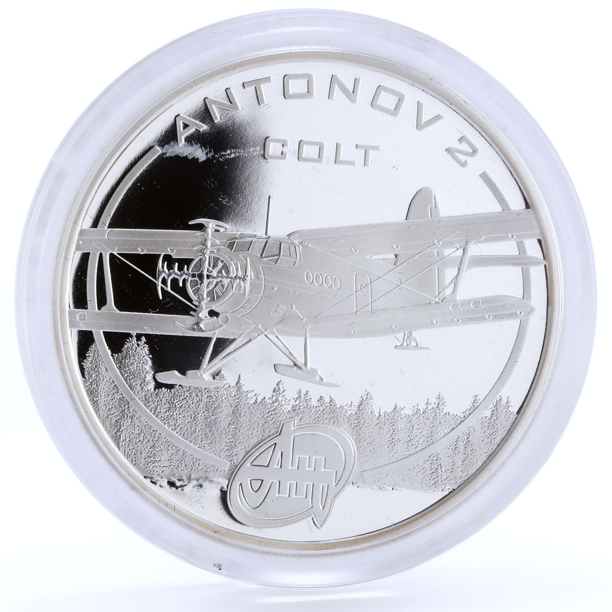 Cook Islands 1 dollar Aviation Antonov-2 Colt Plane proof silver coin 2008