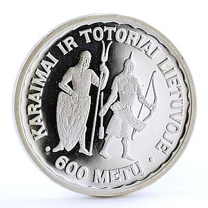 Lithuania 50 litu Settling down of Karaims Tartars silver coin 1997