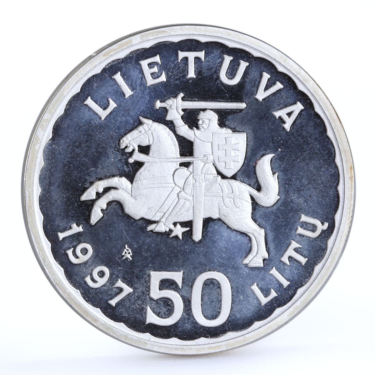 Lithuania 50 litu Settling down of Karaims Tartars silver coin 1997