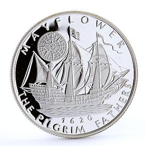 Somali 250 shillings Pilgrim Fathers Mayflower Ship silver coin 2002