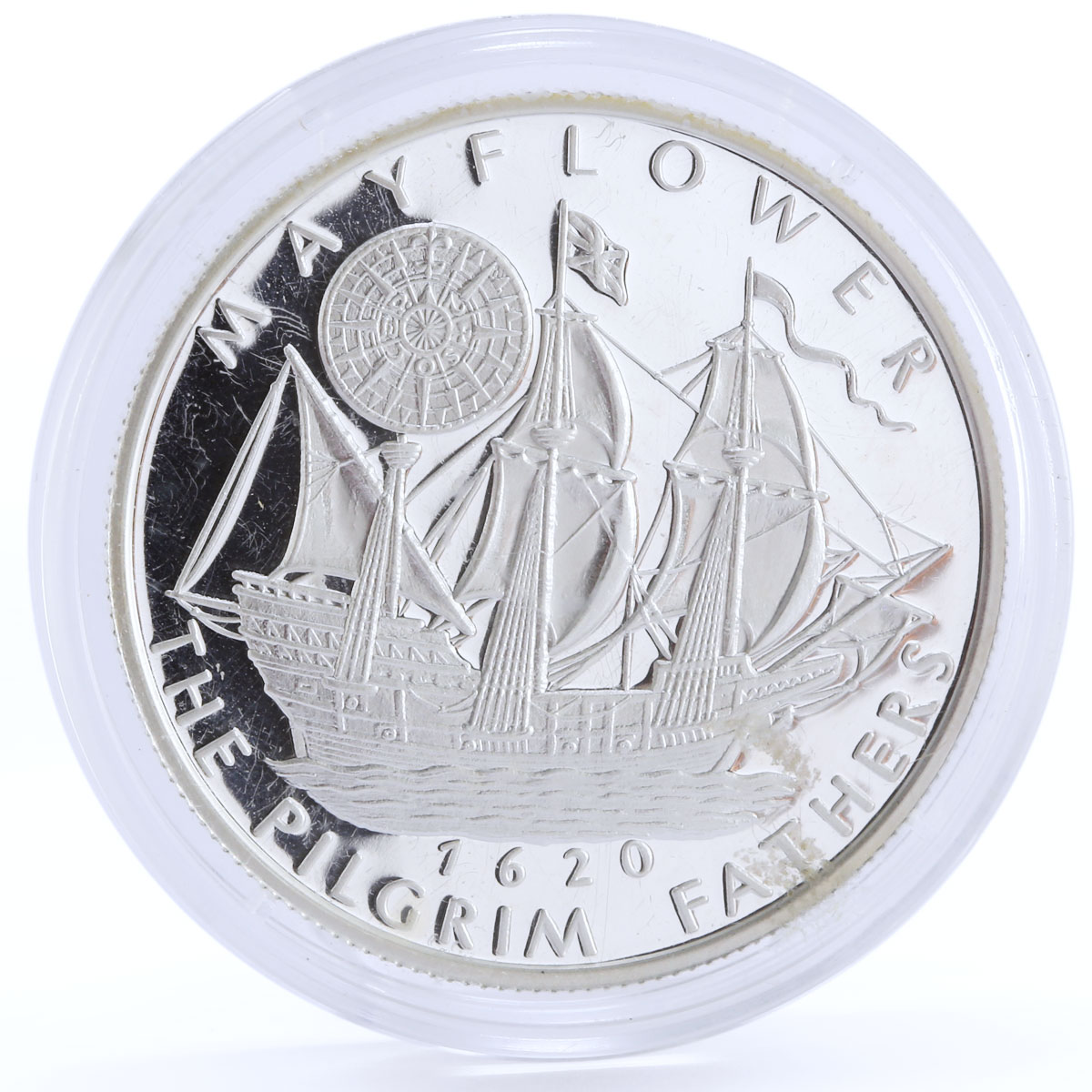 Somali 250 shillings The Pilgrim Fathers Mayflower Ship silver coin 2002