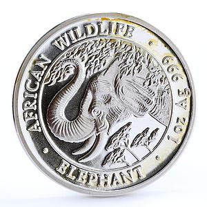 Somalia 1000 shillings African Wildlife Elephant Fauna silver coin 2005