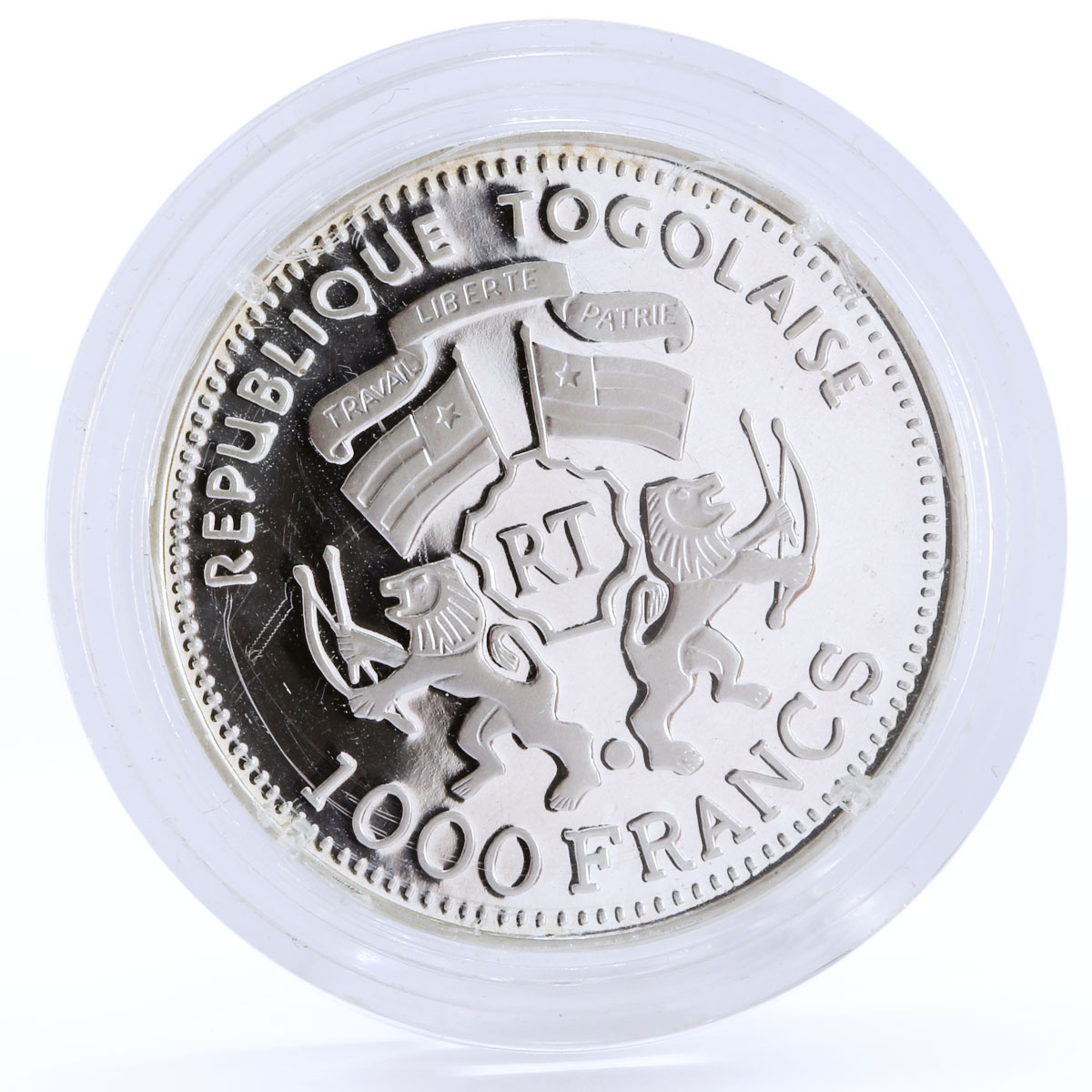 Togo 1000 francs Preussen German Sailing Ship Clipper proof silver coin 2001