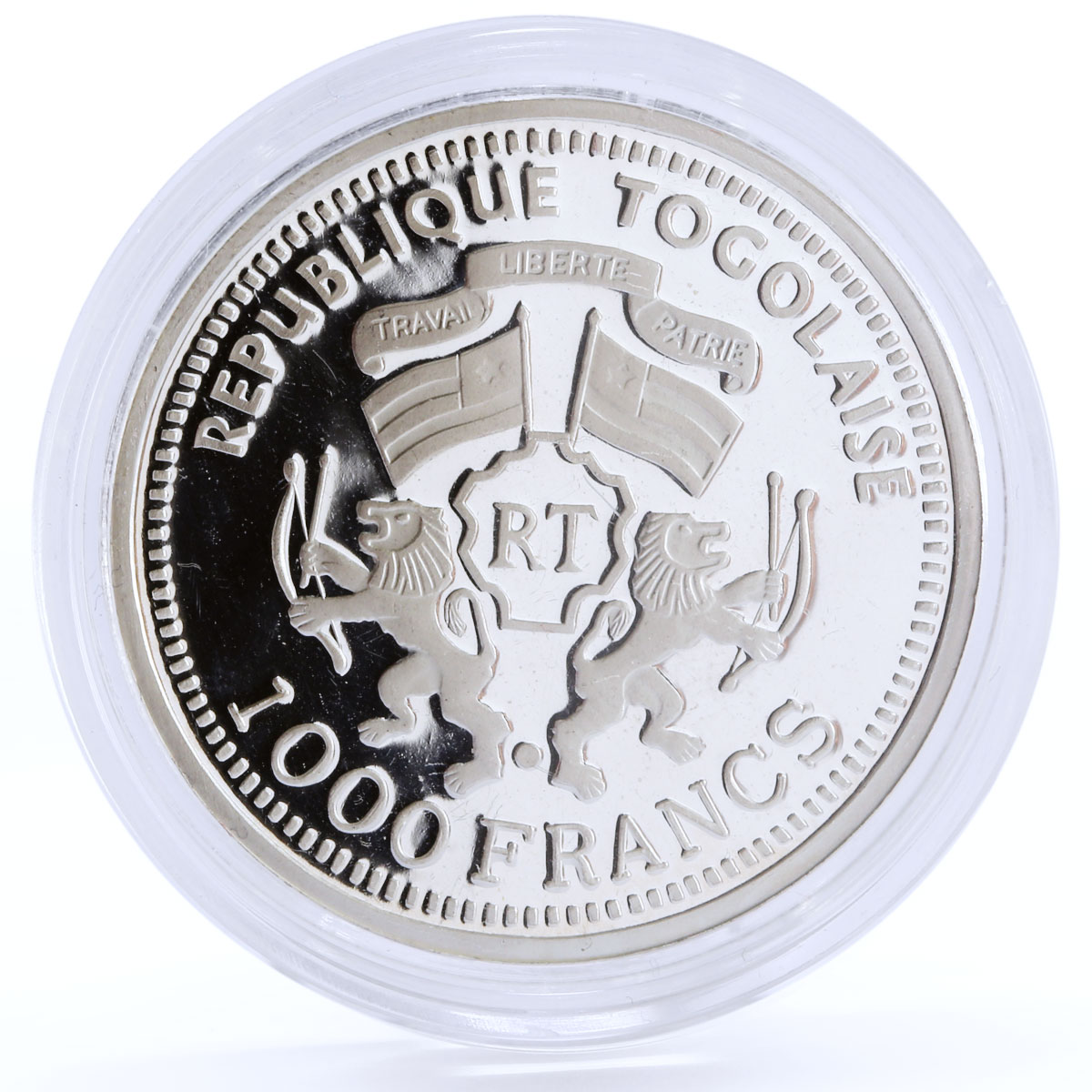 Togo 1000 francs Wildlife World Fund African Lion Fauna proof silver coin 2000