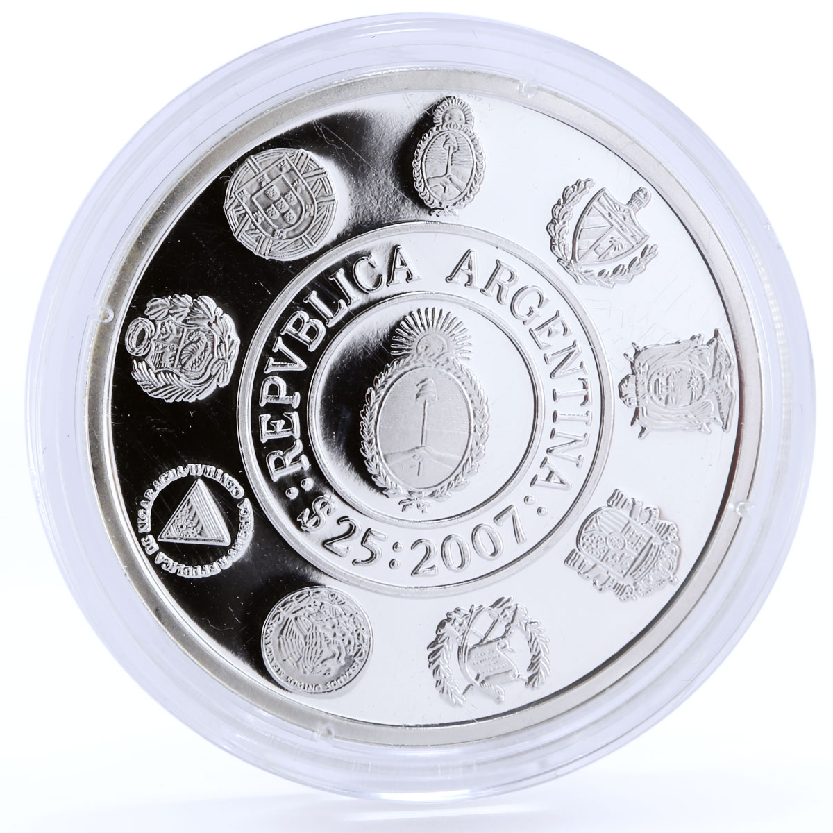 Argentina 25 pesos Beijing Olympic Games Basketball proof silver coin 2007