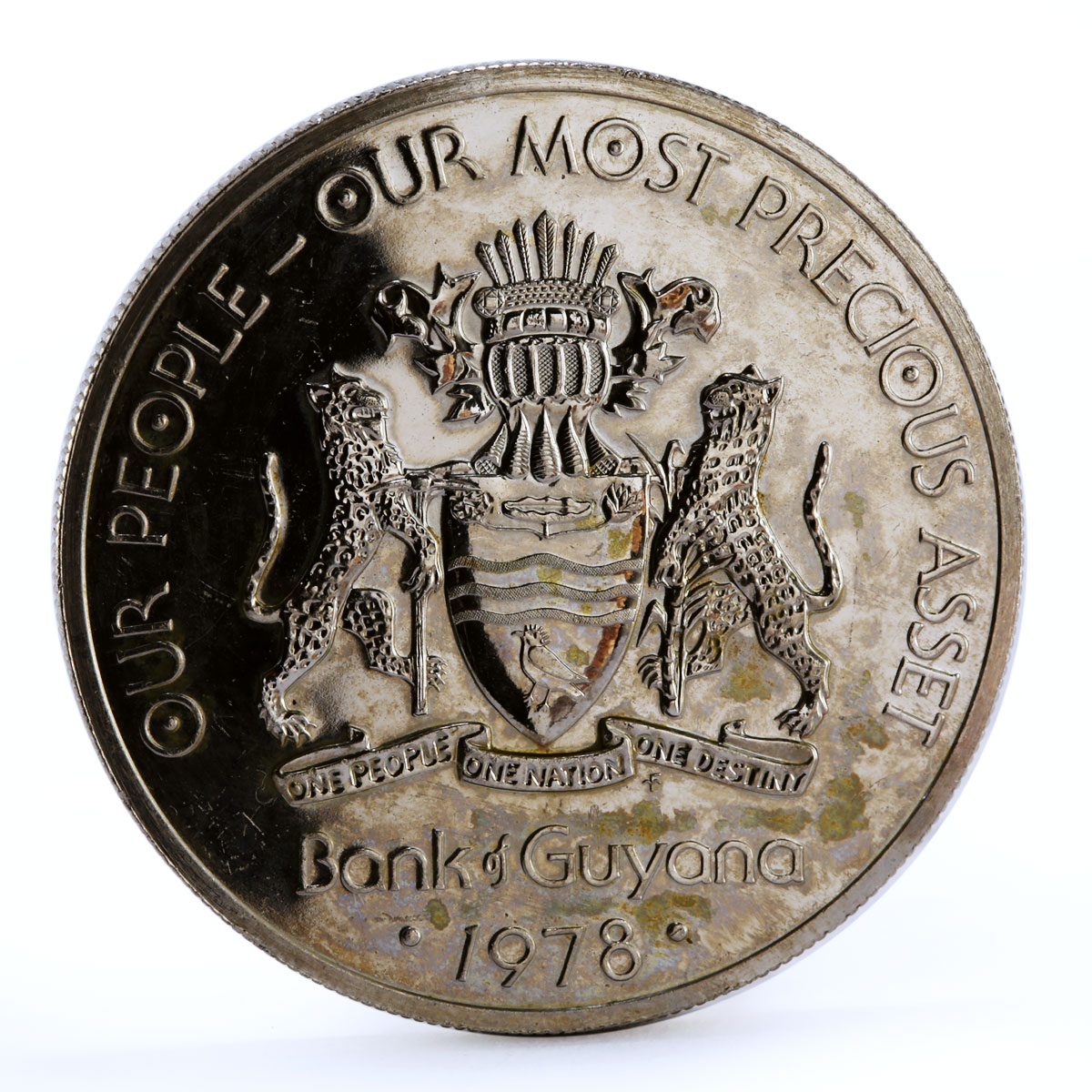Guyana 10 dollars 10th Anniversary of Independence Guffy CuNi coin 1978