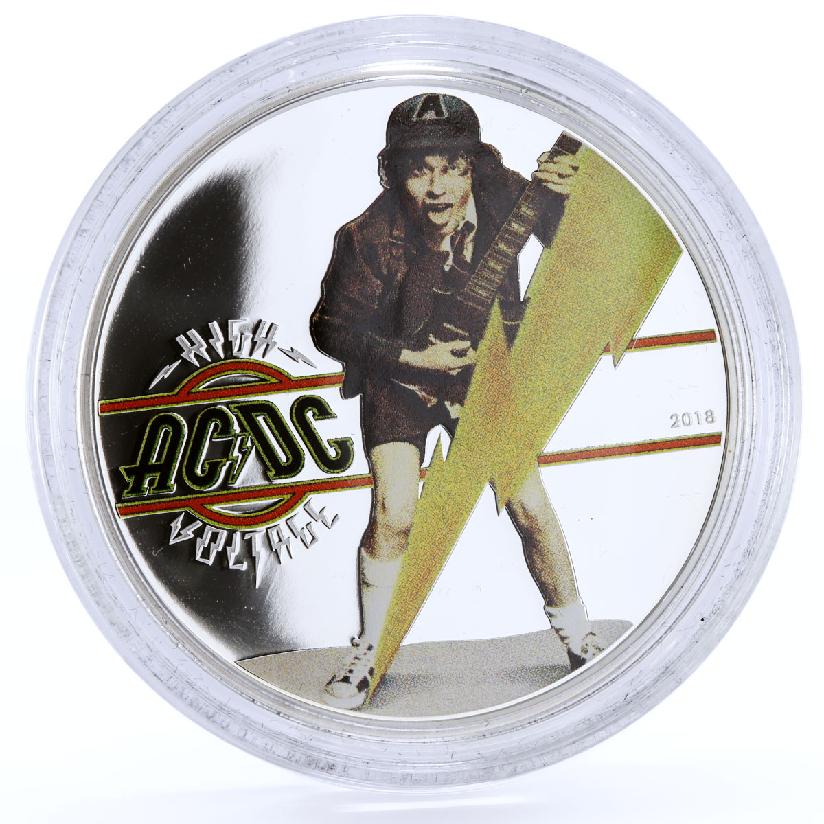 Cook Islands 2 dollars Famous Rock Band AC/DC High Voltage silver coin 2018