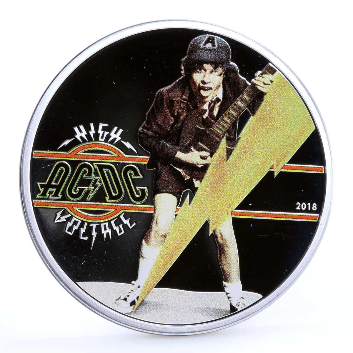 Cook Islands 2 dollars Famous Rock Band AC/DC High Voltage silver coin 2018