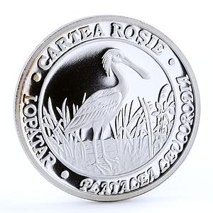 Moldova 50 lei Endangered Wildlife Eurasian Spoonbill Bird silver coin 2011