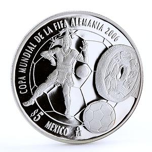 Mexico 5 pesos 2006 World Cup Soccer Games Football proof silver coin 2006