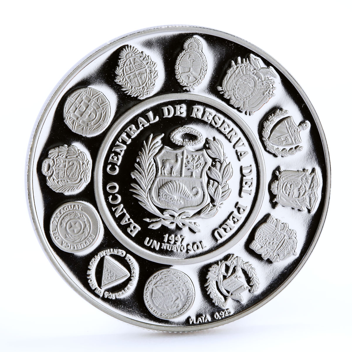 Peru 1 sol Danza de las Tijeras Dancing Festival Culture proof silver coin 1997