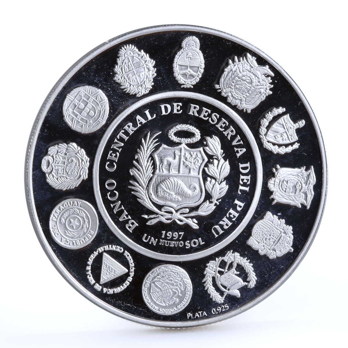 Peru 1 sol Danza de las Tijeras Dancing Festival Culture proof silver coin 1997