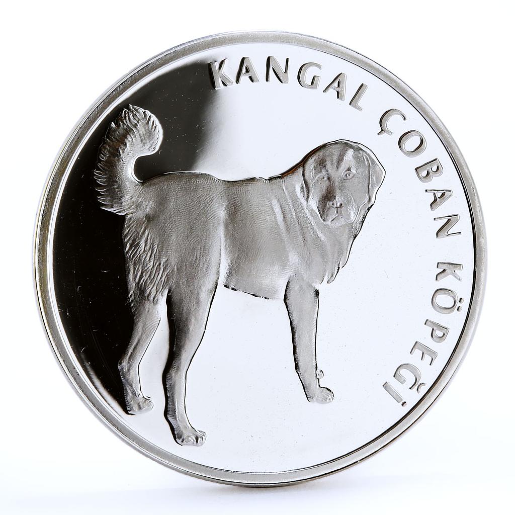 Turkey 20 lira Animal series Kangal Dog proof silver coin 2005