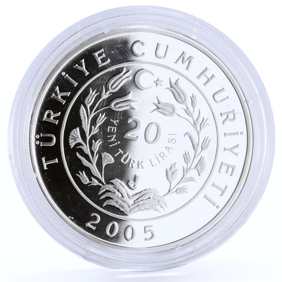 Turkey 20 lira Animal series Kangal Dog proof silver coin 2005