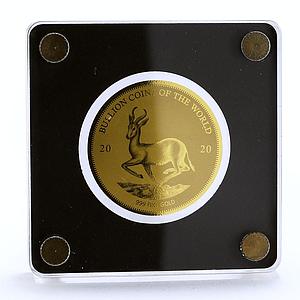 Chad 5000 francs Endangered Wildlife South African Springbok gold coin 2020