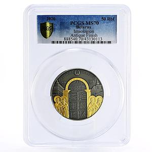 Belarus 50 rubles Spiritual Heritage Irmologion Faith MS70 PCGS silver coin 2020