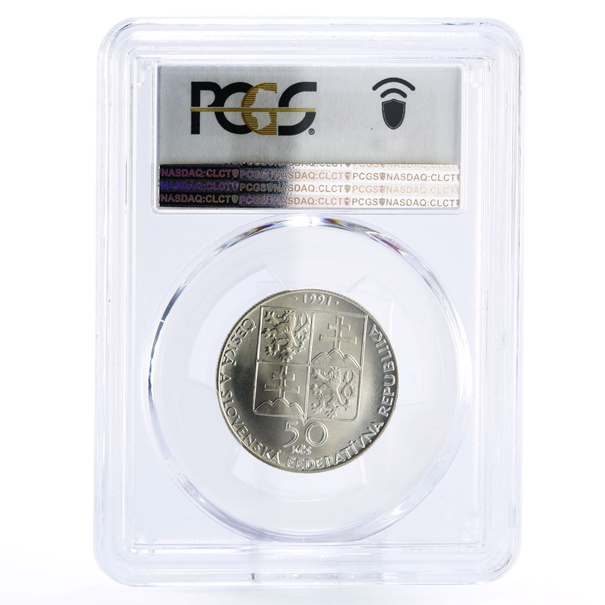 Czechoslovakia 50 korun Piestany Spa Hotel MS67 PCGS silver coin 1991