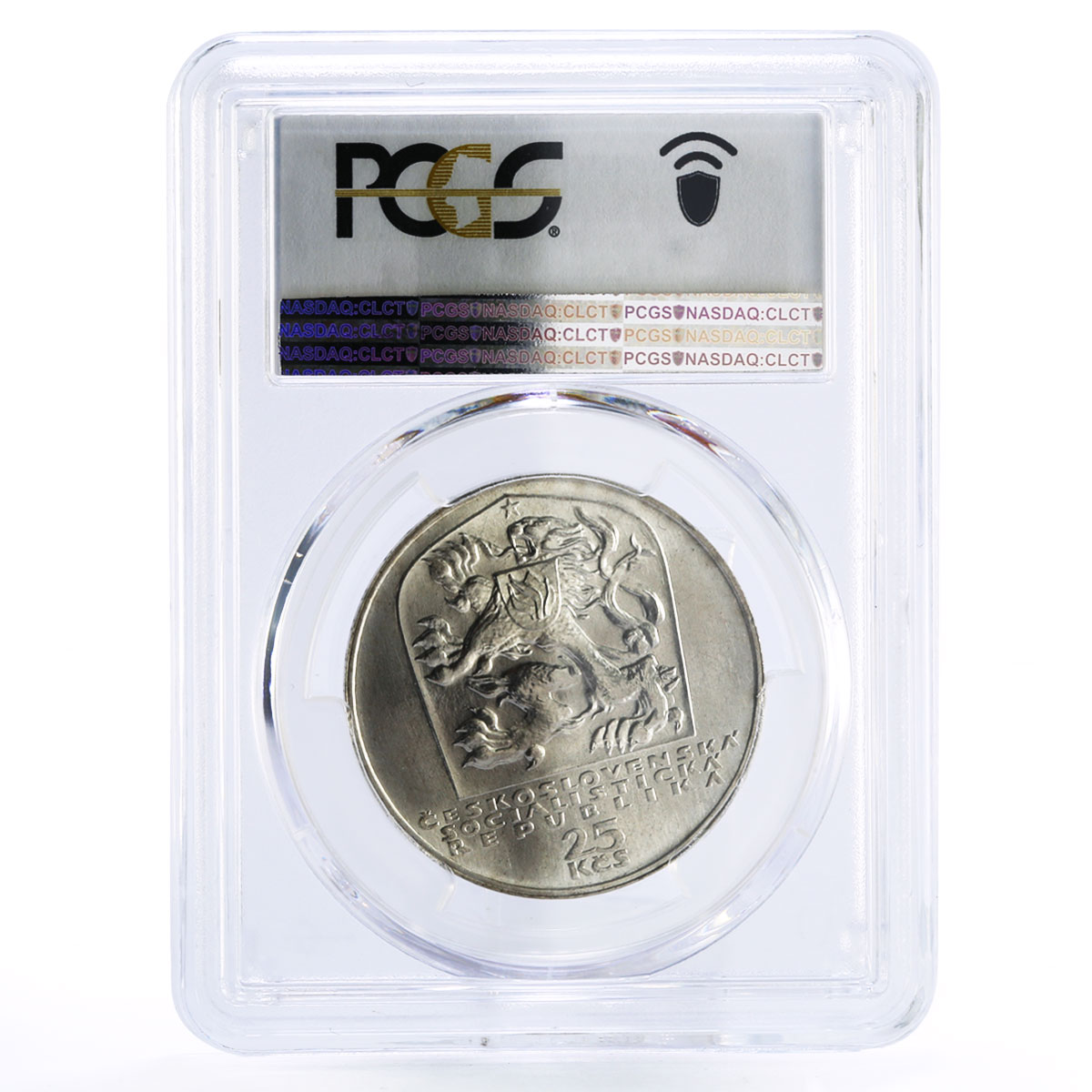 Czechoslovakia 25 korun 25 Years of Slovak Uprising MS67 PCGS silver coin 1969
