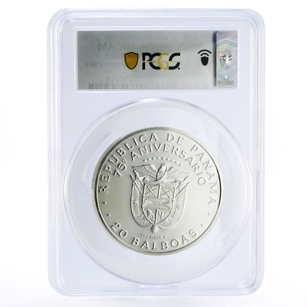 Panama 20 balboas 75th Anniversary of Independence PR69 PCGS silver coin 1978