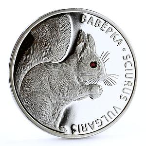 Belarus 20 rubles Endangered Wildlife Squirrel Fauna proof silver coin 2009