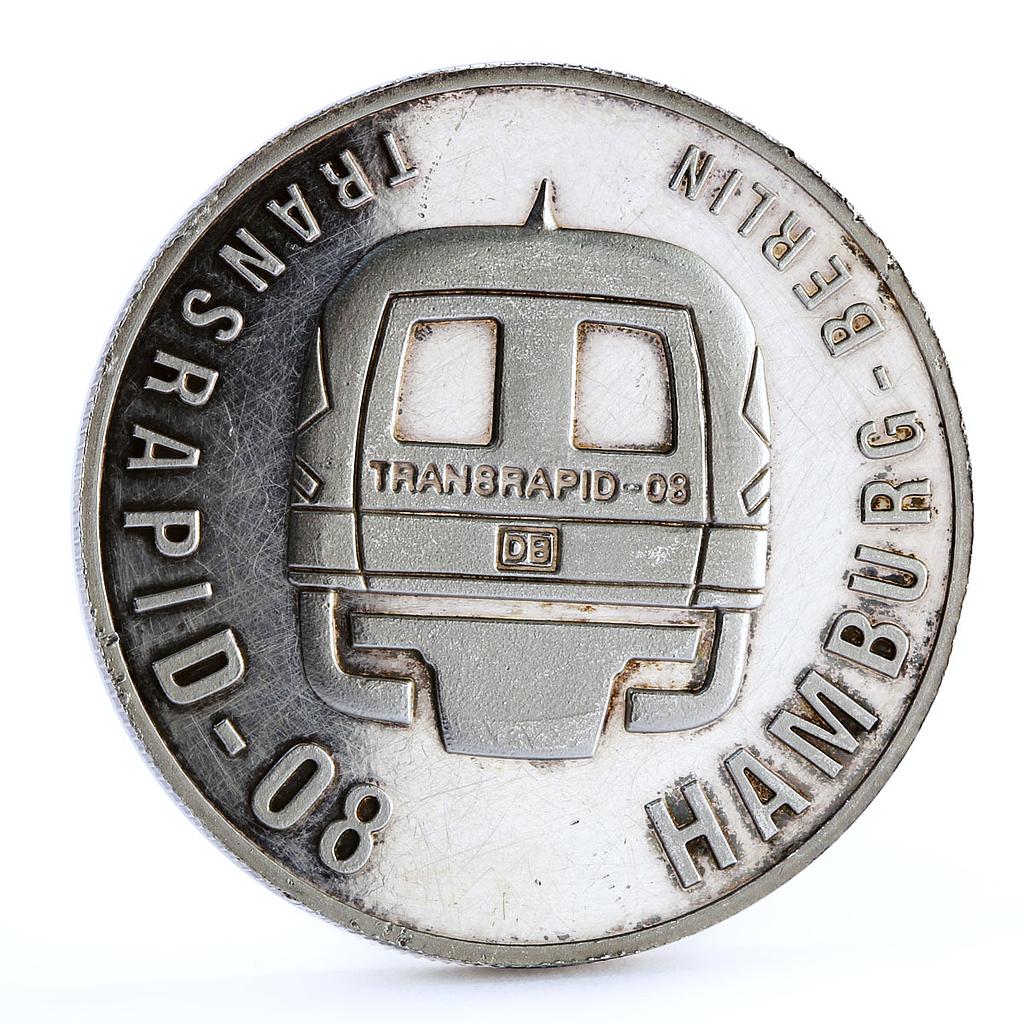 Liberia 10 dollars Transrapid-08 Train Railway Railroad Express silver coin 1999