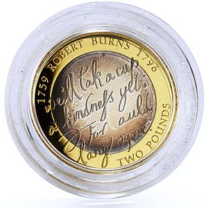Britain 2 pounds 250th Anniversary Robert Burns piedfort silver coin 2009