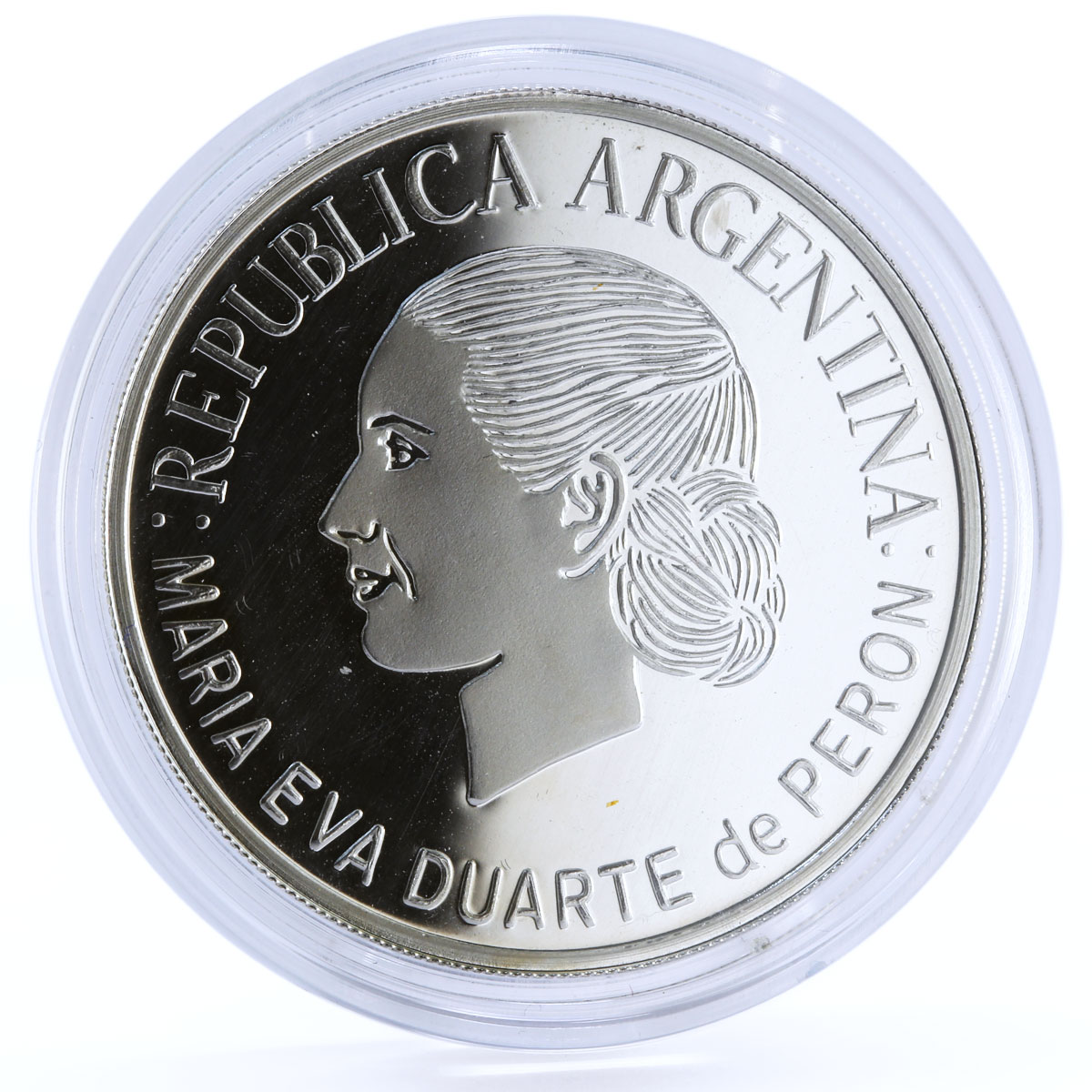 Argentina 1 peso First Lady Eva Duarte People Manifestation silver coin 2002