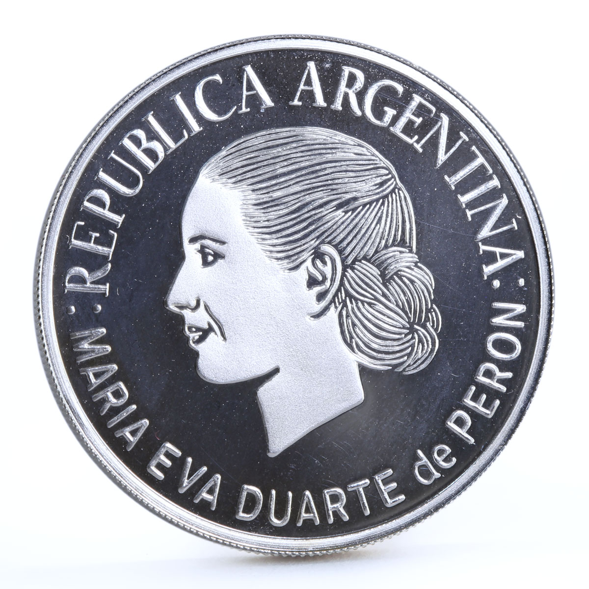 Argentina 1 peso First Lady Eva Duarte People Manifestation silver coin 2002