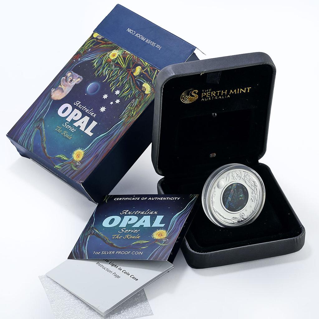 Australia 1 dollar Australian Opal series The Koala Fauna silver coin 2012