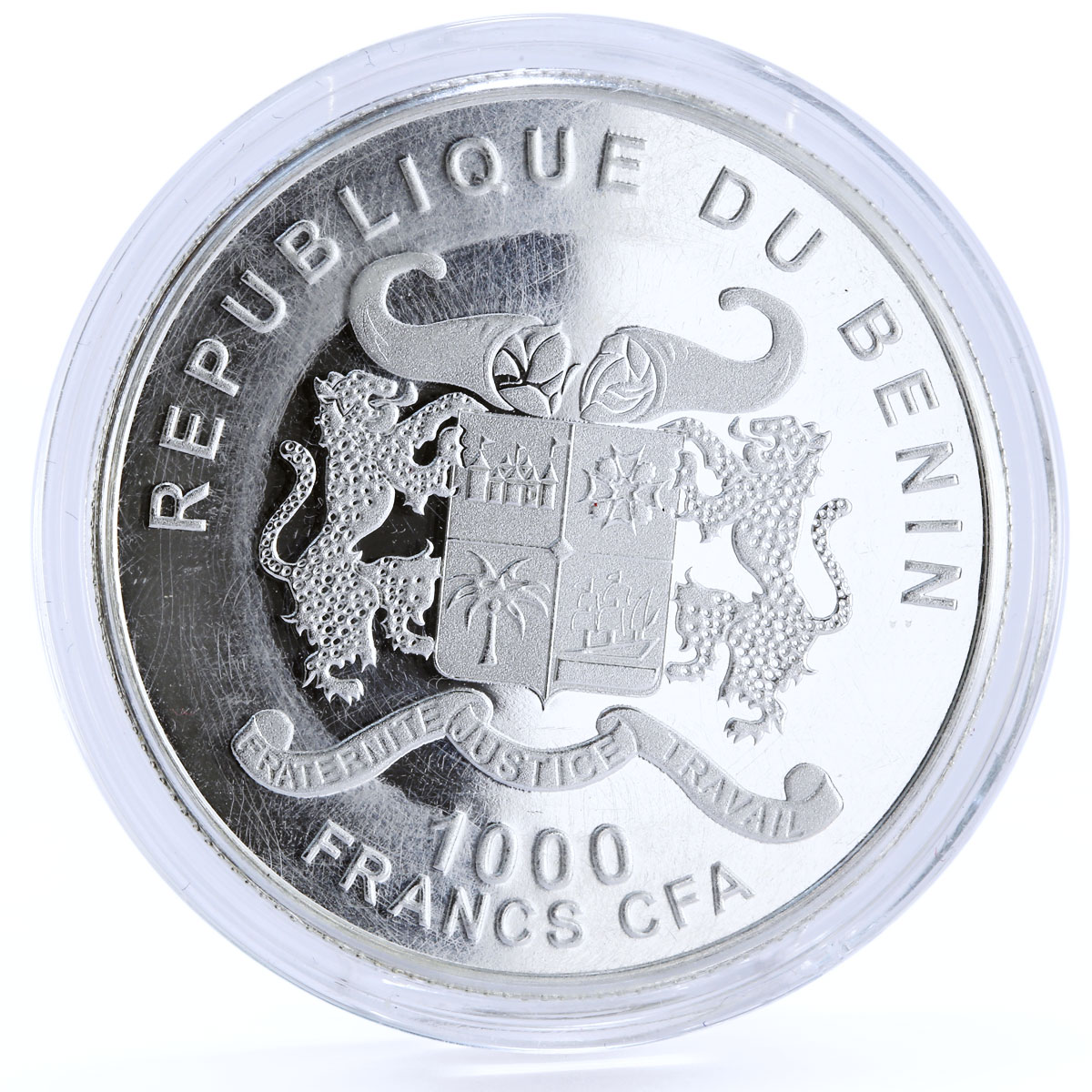 Benin 1000 francs Romantic Places Paris colored silver coin 2013