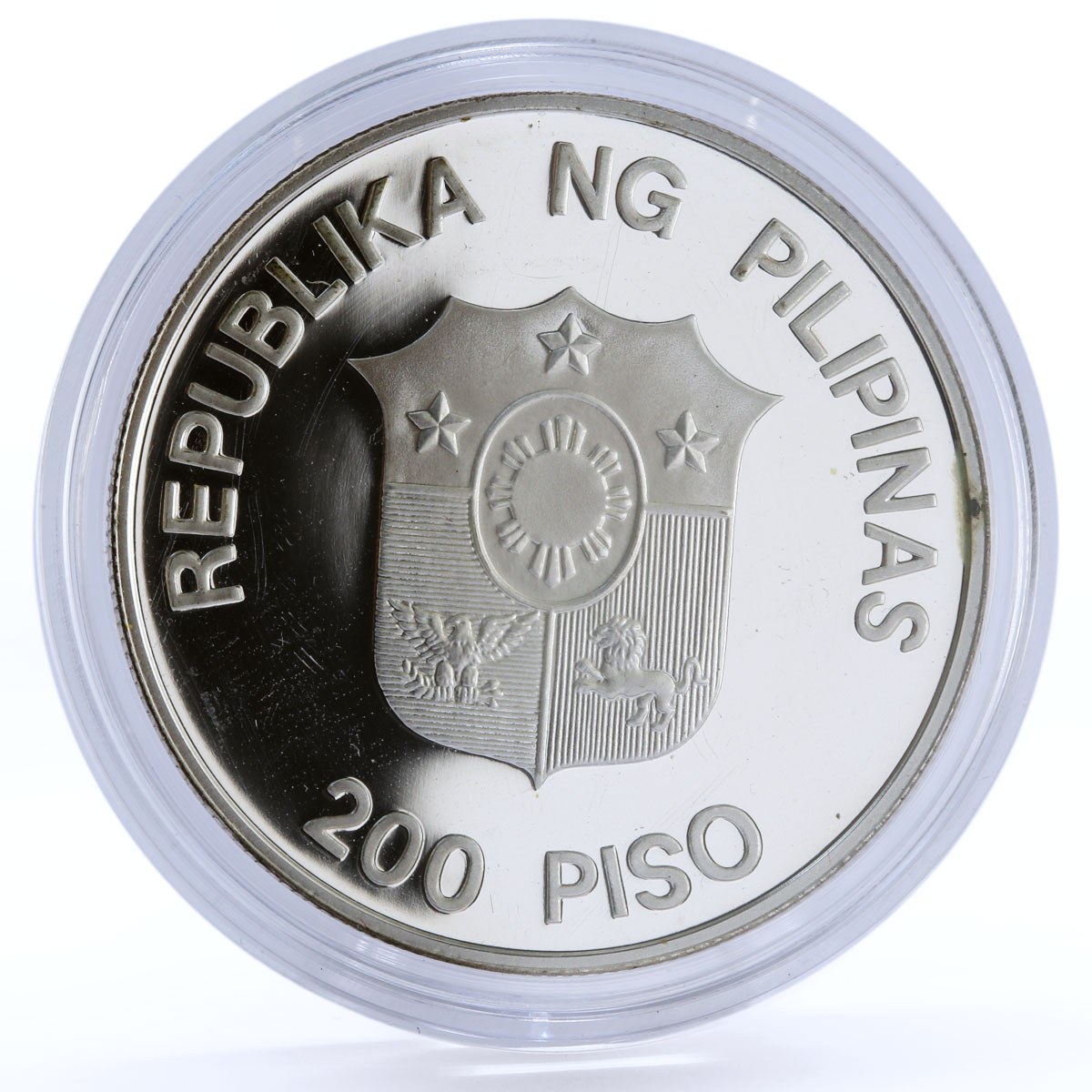 Philippines 200 piso WWF series Mindoro Buffalo proof silver coin 1987