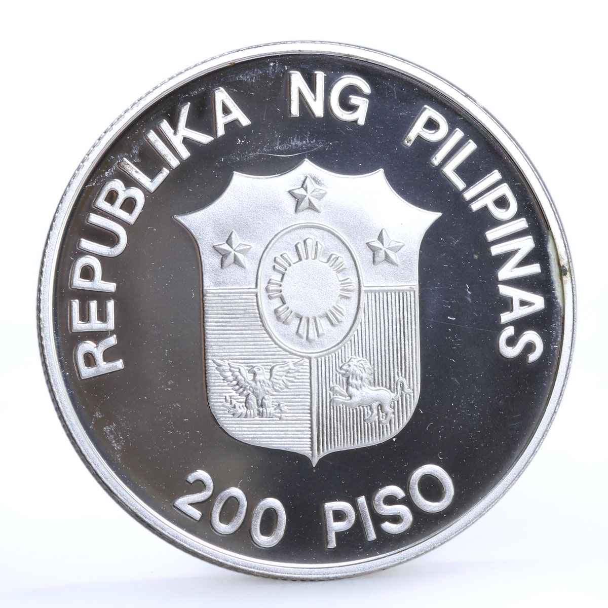 Philippines 200 piso WWF series Mindoro Buffalo proof silver coin 1987