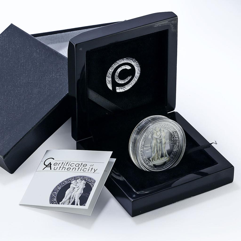 Palau 10 dollars Eternal Sculptures Tre Grazie Three Graces Art silver coin 2020