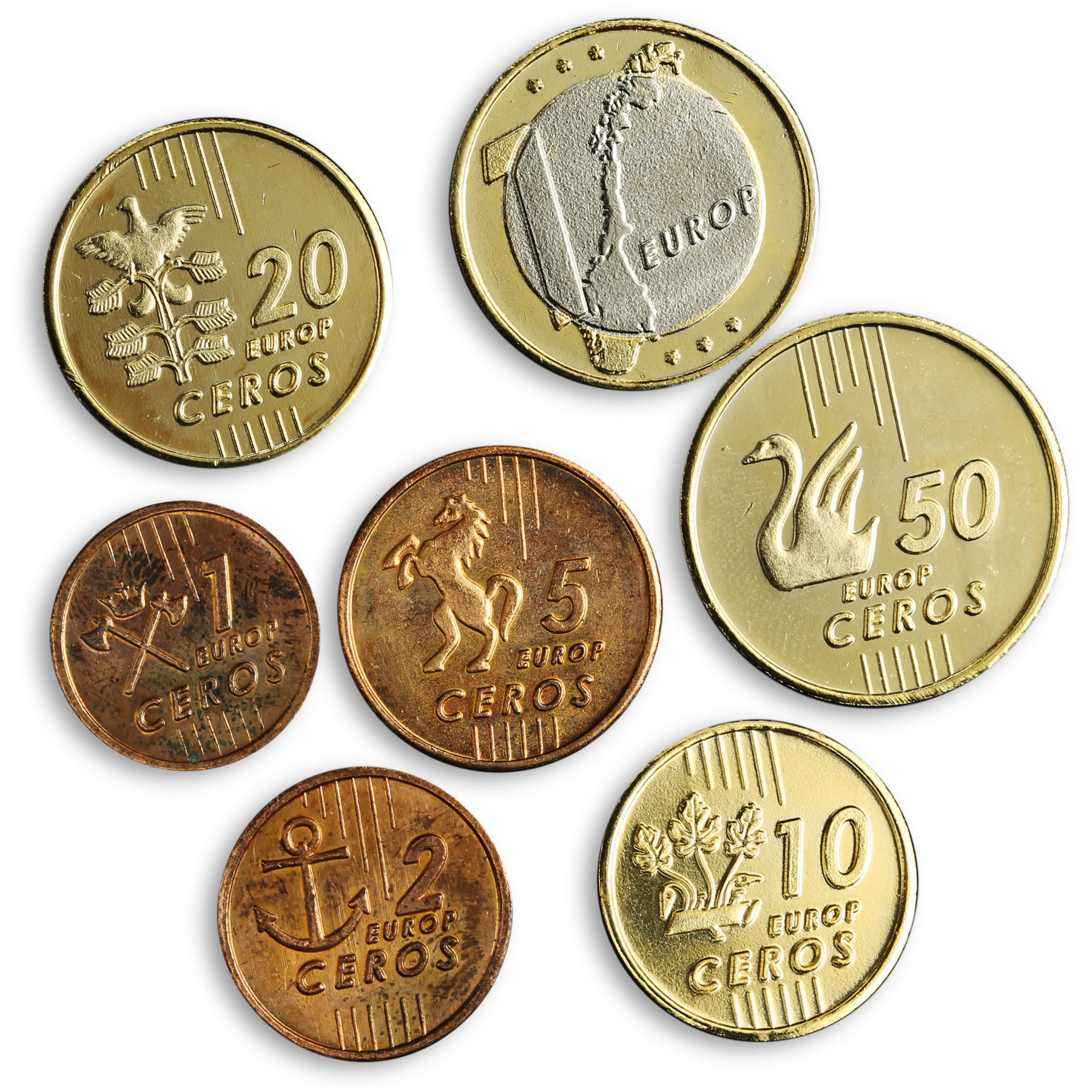 Norwegian Europ Ceros Set of 7 coins 2004