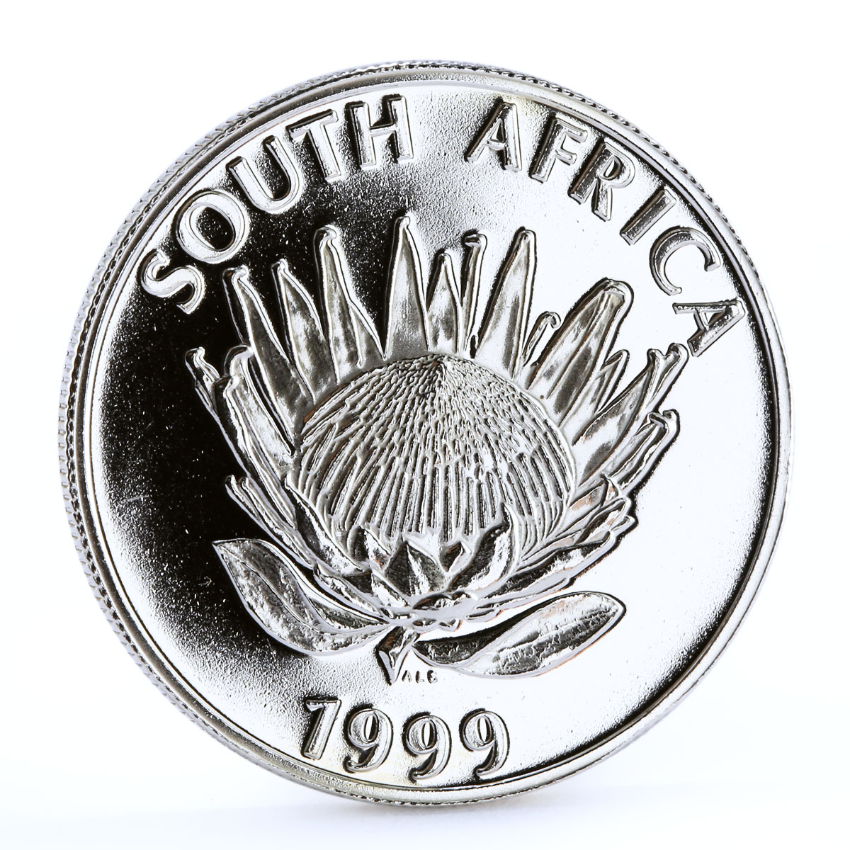 South Africa 1 rand National Mining Industry Plants Mine Tower silver coin 1999