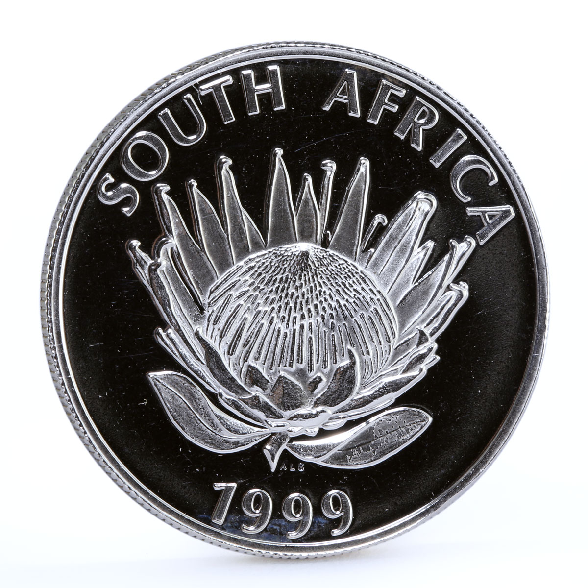 South Africa 1 rand National Mining Industry Plants Mine Tower silver coin 1999