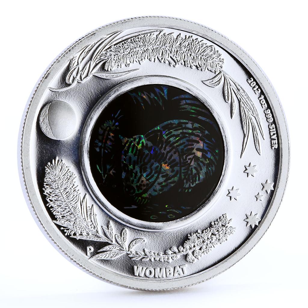 Australia 1 dollar Australian Opal series The Wombat Fauna silver coin 2012