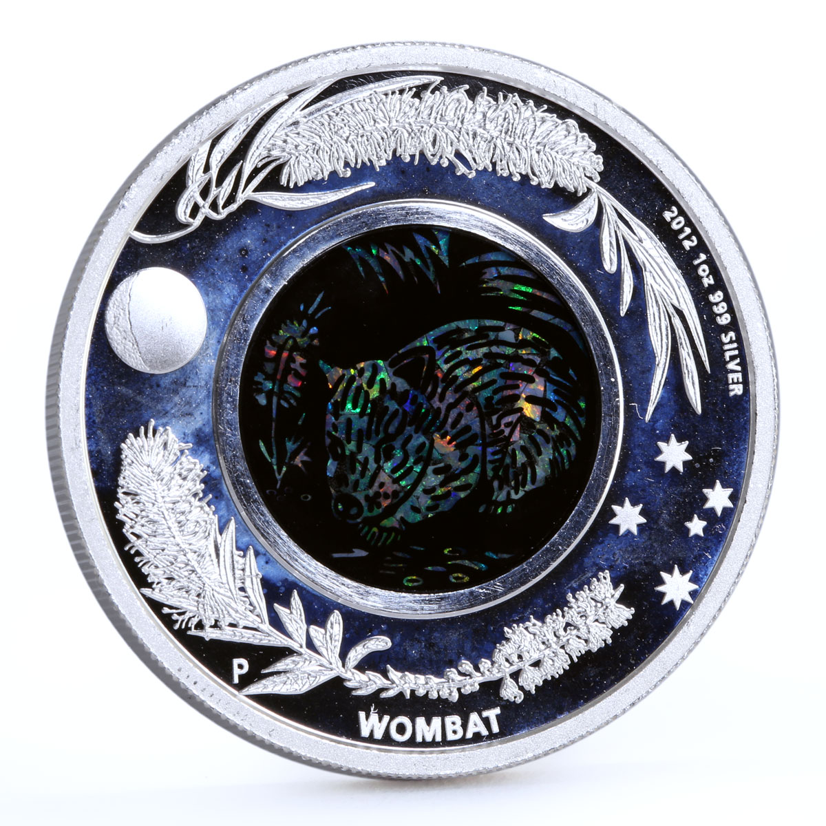 Australia 1 dollar Australian Opal series The Wombat Fauna silver coin 2012