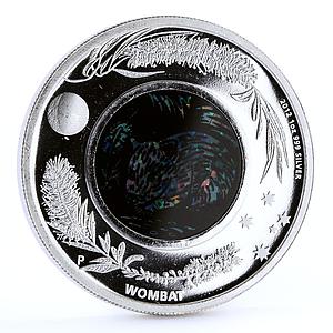 Australia 1 dollar Australian Opal series Wombat Fauna silver coin 2012