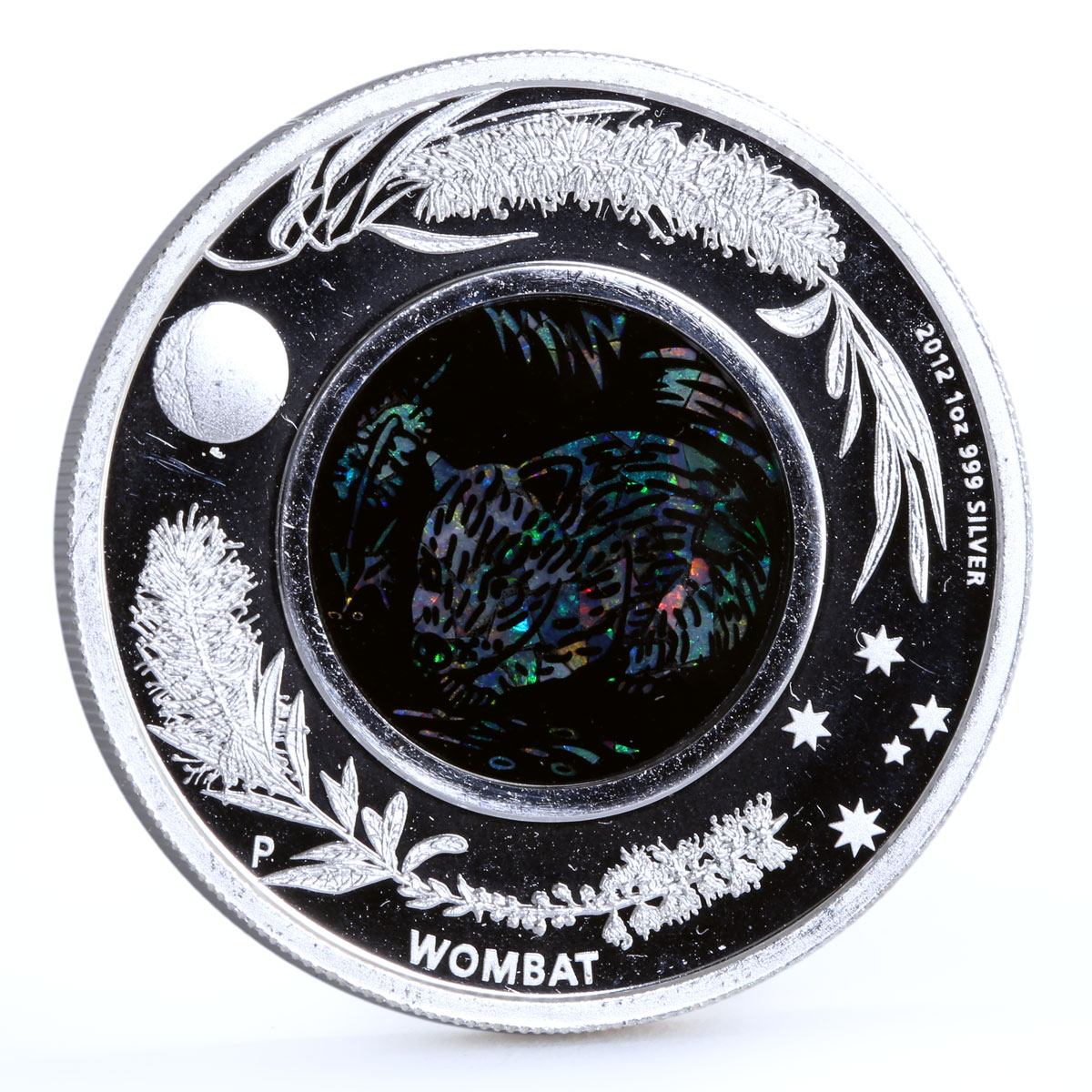 Australia 1 dollar Australian Opal series The Wombat Fauna silver coin 2012