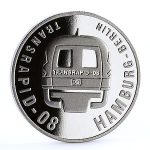 Liberia 5 dollars Transrapid-08 Train Railway Railroad Express CuNi coin 1999